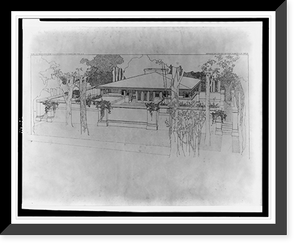 Historic Framed Print, Perspektive einer villa des Herrn E.H. Cheney, Oak Park, Ill.,  17-7/8" x 21-7/8"