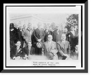 Historic Framed Print, [President Coolidge standing with members of the National Association of Hotel Owners, on the White House lawn],  17-7/8" x 21-7/8"