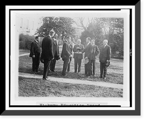 Historic Framed Print, [President Coolidge standing with members of the Highway Education Board on the White House lawn],  17-7/8" x 21-7/8"