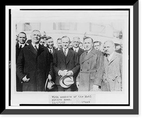 Historic Framed Print, [President Coolidge standing with members of the National Motors Asociation on White House lawn],  17-7/8" x 21-7/8"