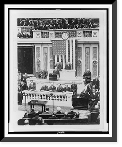 Historic Framed Print, [President Coolidge delivering his first message to Congress],  17-7/8" x 21-7/8"