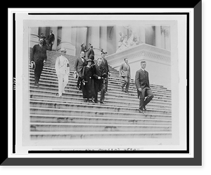 Historic Framed Print, [President and Mrs. Coolidge leaving the Capitol after the funeral of Warren G. Harding],  17-7/8" x 21-7/8"