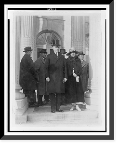 Historic Framed Print, [President and Mrs. Coolidge leaving D.A.R. Hall after attending meeting of the Budget Committee],  17-7/8" x 21-7/8"