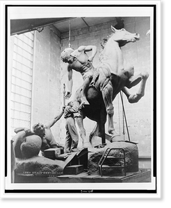 Antique Photo Print - Anna Hyatt Huntington working on the Torch