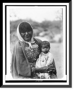 Historic Framed Print, Chemehuevi mother and child,  17-7/8" x 21-7/8"