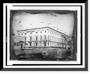 General Post Office from the corner of 8th Street and E Street, NW, Washington, D.C., the shop of Elija Dyer, merchant tailor, on the left - 2, Antique Poster