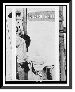 African-American man drinking at water fountain designated colored" in the American south" Classic, Antique Poster