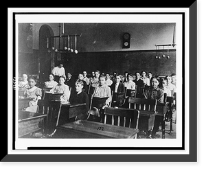 Historic Framed Print, [Boys and girls seated at desks in Washington, D.C. classroom],  17-7/8" x 21-7/8"