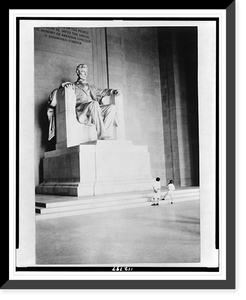 Historic Framed Print, [Statue of Abraham Lincoln in the Lincoln Memorial, Washington, D.C.],  17-7/8" x 21-7/8"