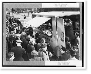 Antique Photo Print - Queen's Messenger food convoy relieves blitzed