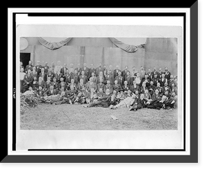 John M. Harlan seated in the center of a large group of men posed for a portrait, Antique Print