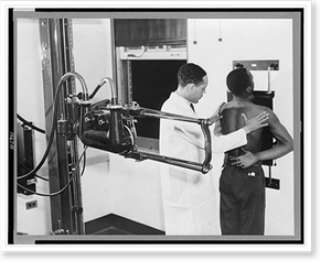 Vintage Photo Print - Doctor placing patient in the correct position