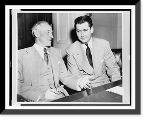 Historic Framed Print, [Millard Evelyn Tydings, half-length portrait, seated, facing right, conferring with Edward P. Morgan],  17-7/8" x 21-7/8"