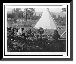 Historic Framed Print, Jerking meat. Flathead,  17-7/8" x 21-7/8"