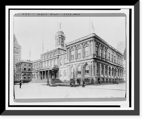 Historic Framed Print, [Exterior of City Hall, New York City],  17-7/8" x 21-7/8"