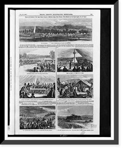 Scenes and incidents of the Great Indian Council, at Medicine Lodge Creek, Kansas.from sketches by our special artist, Jas. E. Taylor, Antique Poster