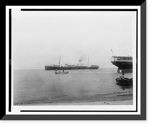 Historic Framed Print, B. & A. SS Nubia,  off Bathurst, Gambia, W. Africa,  17-7/8" x 21-7/8"