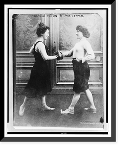 Fraulein Kussin and Mrs. Edwards boxing, Antique Poster