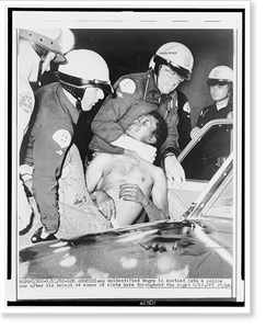 Vintage Americana Print - Los Angeles - police hustle rioter into car