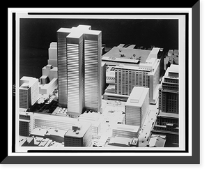 Historic Framed Print, [Model of I.M. Pei & Associates' Ville-Marie Development, Montreal, Qu&eacute;bec],  17-7/8" x 21-7/8"