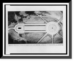 Historic Framed Print, [Monument (Temple to Liberty"),  Lee Highway,  Arlington,  Virginia. Site plan]",  17-7/8" x 21-7/8"