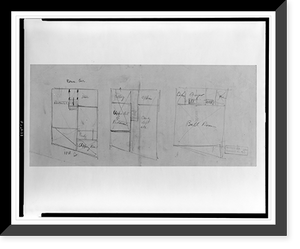 Historic Framed Print, [Stores and a restaurant (proposed building on the Austrian Embassy site"),  Connecticut Avenue,  N.W.,  Washington,  D.C. Rough sketches for plans]",  17-7/8" x 21-7/8"