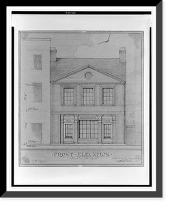 Historic Framed Print, [Store and office building for Maurice Rosenberg, Fairfax Street and King Street, Alexandria, Virginia. Front elevation],  17-7/8" x 21-7/8"