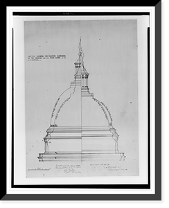 Alterations to the U.S. Capitol including extensions and new dome, Washington, D.C. Dome and tholos, Vintage Print