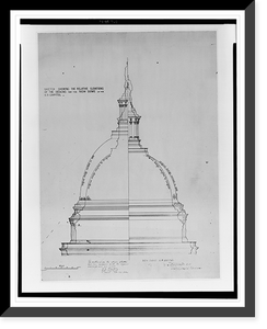 Alterations to the U.S. Capitol including extensions and new dome, Washington, D.C. Dome and tholos, Vintage Print