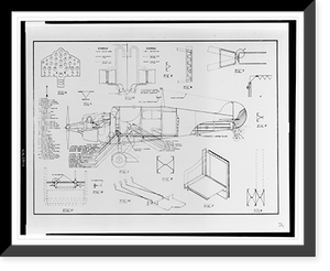 Historic Framed Print, [Airplane (Evans Monoplane"). Section,  diagram,  and details]",  17-7/8" x 21-7/8"