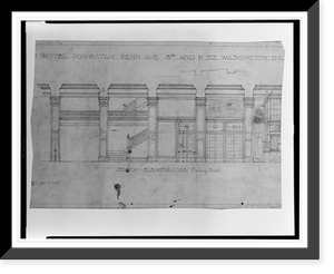 Alterations to the Powhatan Hotel, 18th Street and H Street, N.W., Washington, D.C. Section of elevator lobby looking east, Antique Poster
