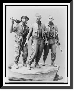 Design drawing for a sculpture for the Vietnam Veterans Memorial, Constitution Avenue and Henry Bacon Drive, N.W., Washington, D.C. Perspective maquette rendering, Historic Print