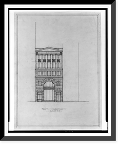 Historic Framed Print, [Two office buildings for B.F. Saul (15th Street, N.W., Washington, D.C.). Front elevation] - 3,  17-7/8" x 21-7/8"