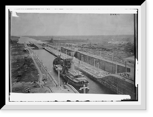 Historic Framed Print, Gatun Locks .  Panama Canal,  17-7/8" x 21-7/8"