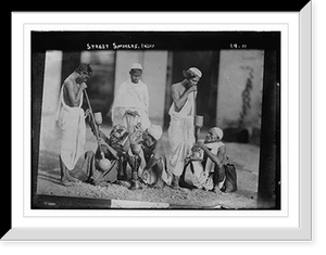 Street smokers, India, Vintage Print