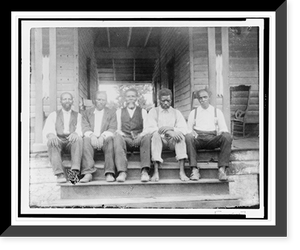 African American men seated on porch steps, Vintage Poster