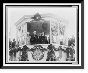 Historic Framed Print, [President Coolidge, Vice President Charles G. Dawes and spouses(?) in reviewing stand at inauguration, March 4, 1925],  17-7/8" x 21-7/8"