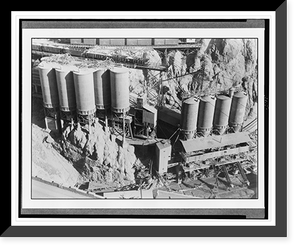 Historic Framed Print, Cement blending and concrete mixing plants,  17-7/8" x 21-7/8"