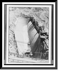 One of the two spillway structures at Boulder Dam, Vintage Print