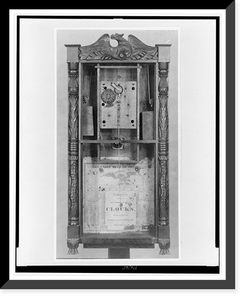Eight-day Leavenworth wood clock, Vintage Wall Art