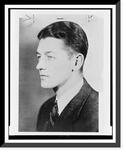 Historic Framed Print, [Wallace Stegner, head-and-shoulders portrait, facing left],  17-7/8" x 21-7/8"