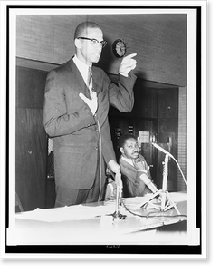 Antique Photo Print - Malcolm X supports boycott - Historic Wall Art Gift