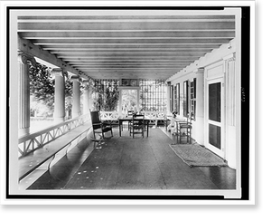 Vintage Photo Print - Porch of home of Augustus St - Historic Wall Art Gift