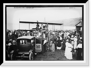 Historic Framed Print, Assembling AMERICA plane,  17-7/8" x 21-7/8"