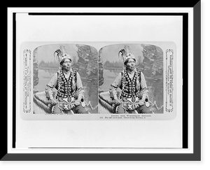 Historic Framed Print, Among the Winnebago Indians. Ha-zah-zoch-kah. (Branching Horns.).photographed and published by H.H. Bennett.,  17-7/8" x 21-7/8"