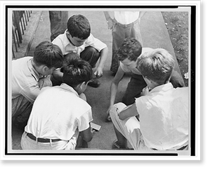 Antique Architecture - Washington, DC - Boys playing cards near Union