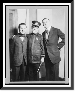 John P. Sousa, Charlie Chaplin, and Clifford Harmon, full-length portrait, standing, facing front, Historic Reproduction