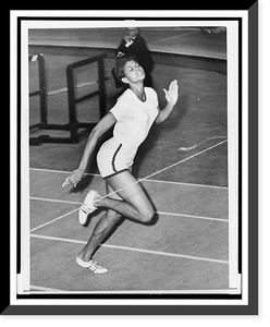 Wilma Rudolph at finish line during track meet in Madison Square Garden, Vintage Wall Art