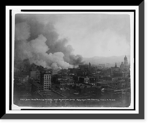 View from Stock Exchange building while the fire was young, Antique Poster