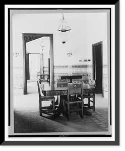 Historic Framed Print, [Dining room of Casa Bolivar, Caracas, Venezuela],  17-7/8" x 21-7/8"